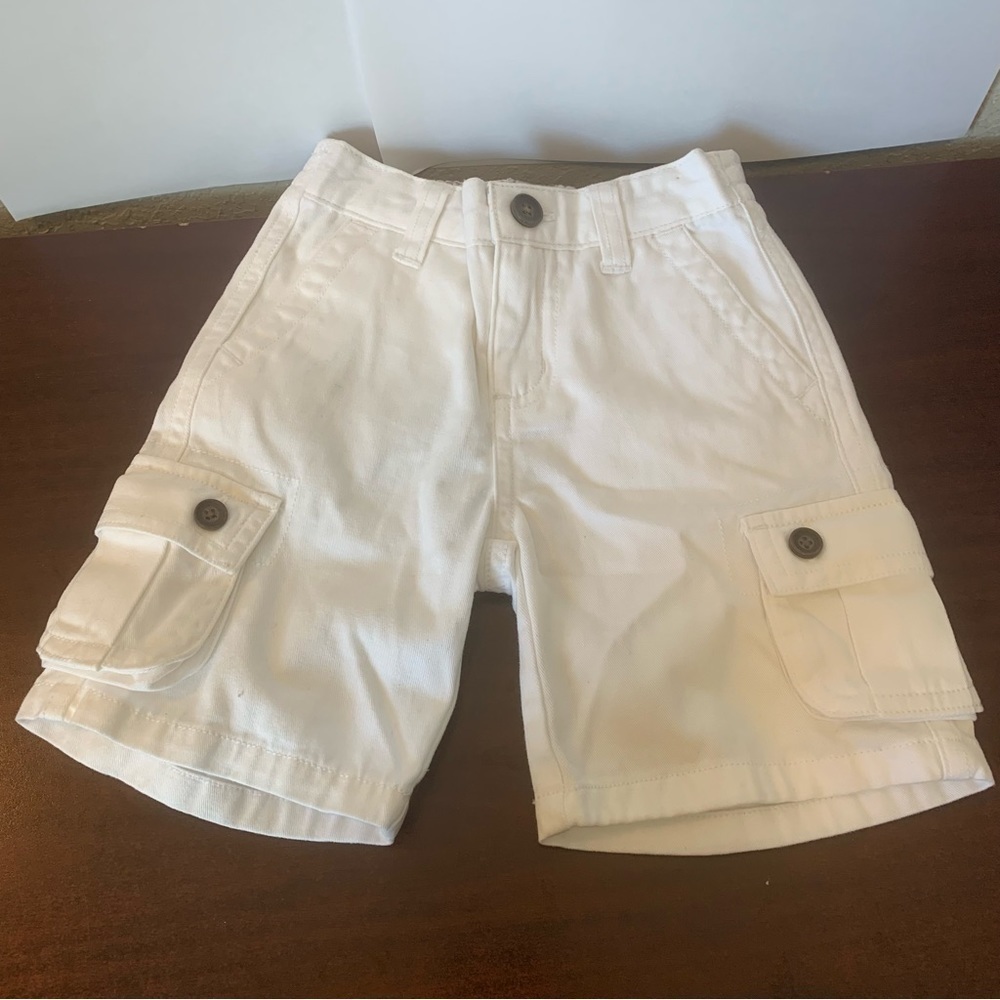 Janie And Jack White Toddler Elastic Waist Cargo Shorts